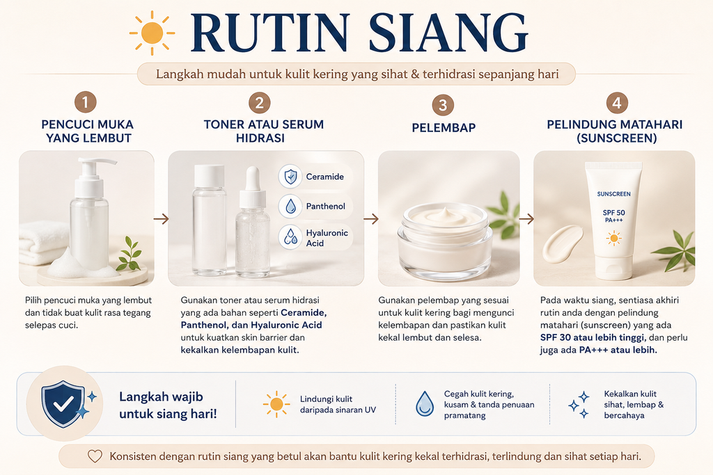 rutin siang untuk kulit kering
